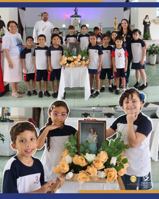 Hoje iniciamos com alegria as novenas de Nossa Senhora Auxiliadora, momento especial de oração e preparação espiritual em nossa comunidade. Contamos com a participação das turmas do 2° e do 3° ano, que vivenciaram esse tempo de fé com atenção e devoção. Que Maria Auxiliadora interceda por nossas famílias e pela nossa escola, fortalecendo nossa missão educativa e cristã. 🙏✨