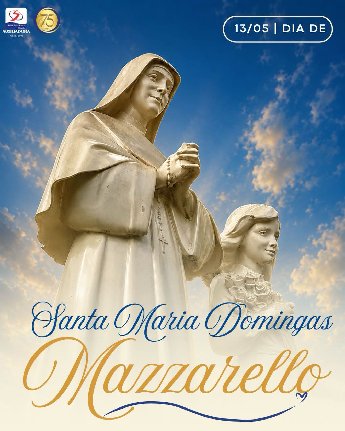 No dia 13 de maio, celebramos Santa Maria Domingas Mazzarello, cofundadora do Instituto das Filhas de Maria Auxiliadora. Mulher de fé, simplicidade e profundo amor educativo, deixou um legado marcado pelo cuidado com os jovens e pela formação integral.

Seu exemplo inspira diariamente a missão do Instituto Maria Auxiliadora, fortalecendo nosso compromisso com a educação e os valores cristãos. 💙