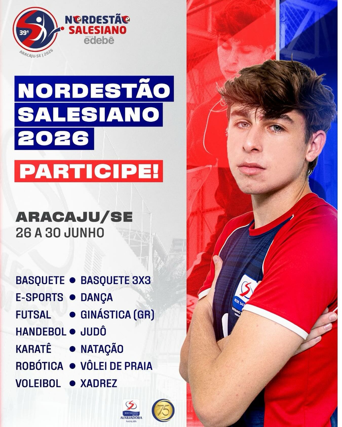🏆 Nordestão Salesiano 2026 vem aí!

É hora de mostrar talento, garra e o verdadeiro espírito salesiano! 💙🔥
Nosso Instituto já está se preparando para viver mais uma grande experiência de esporte, cultura e integração.

📍 Aracaju/SE
📅 26 a 30 de junho

💪 Quer representar o Instituto Maria Auxiliadora?
Procure a coordenação e venha fazer parte desse time!

✨ Mais que competir, é viver, crescer e representar com orgulho!

#NordestãoSalesiano #OrgulhoIMA #EspíritoSalesiano