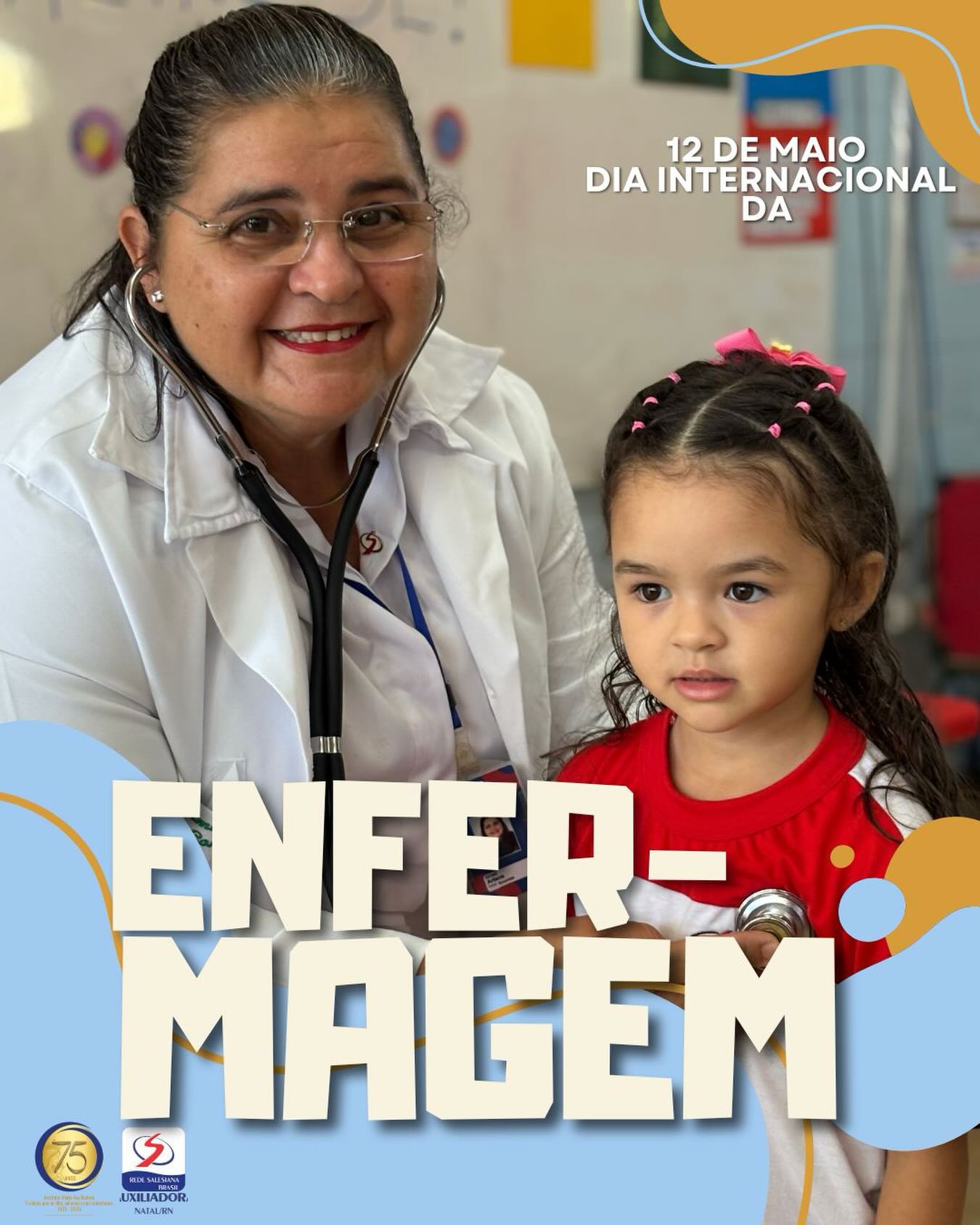 Hoje celebramos o Dia Internacional da Enfermagem, reconhecendo a dedicação, o cuidado e a importância desses profissionais na promoção da saúde e do bem-estar.

No Instituto Maria Auxiliadora, destacamos com gratidão o trabalho da nossa técnica de enfermagem, Arilene, que atua com responsabilidade, atenção e compromisso diário com nossa comunidade escolar.

Nossa homenagem e reconhecimento a todos os profissionais da enfermagem pelo serviço essencial que prestam à sociedade. 💙