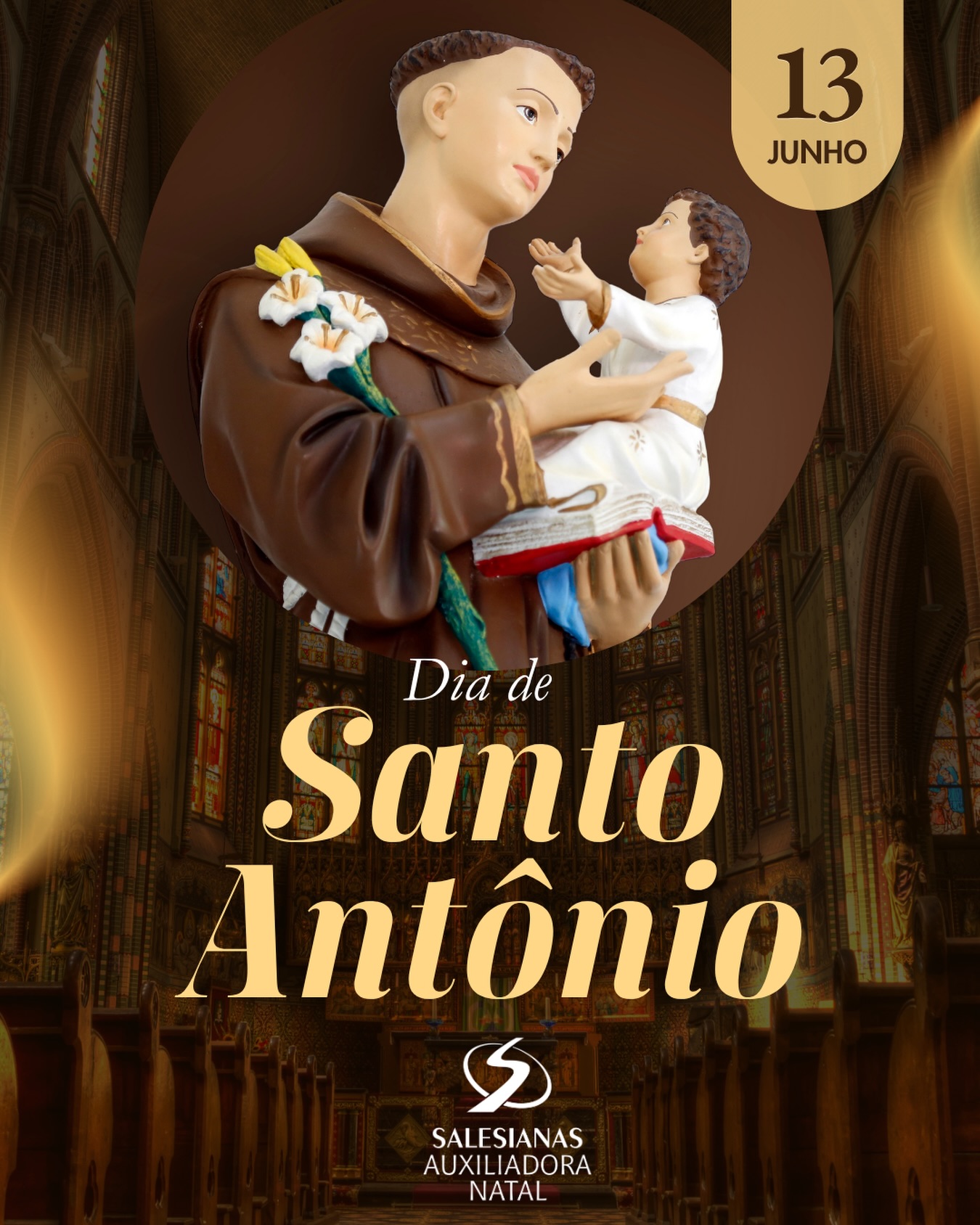 Neste 13 de junho, celebramos Santo Antônio, exemplo de fé, amor e solidariedade. Que sua intercessão inspire nossas famílias e nossa comunidade educativa a cultivarem valores de fraternidade, esperança e generosidade em todos os momentos.

🙏✨ Feliz Dia de Santo Antônio! ✨🙏