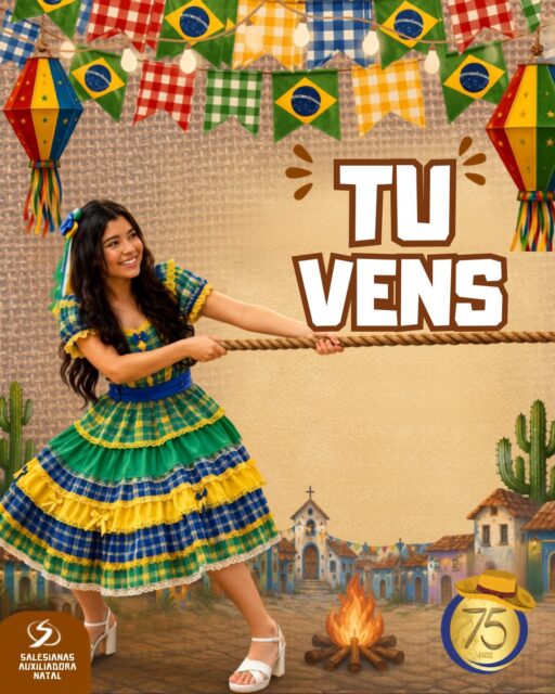 🎉 O Arraiá do Auxiliadora está chegando! Faltam apenas 3 dias para vivermos um dia repleto de alegria, cultura, tradição e muita animação! 🌽🪗✨

No próximo dia 20 de junho, nossa comunidade educativa se reunirá para celebrar a riqueza da cultura nordestina, com apresentações, quadrilhas, comidas típicas, muito forró e momentos especiais para toda a família.

💙 Tema 2026:
Cultura Nordestina: expressão de identidade, fé e esperança.

Prepare seu traje junino, reúna a família e venha fazer parte dessa grande festa!

📅 20 de junho
📍 Instituto Maria Auxiliadora

#ArraiaDoAuxiliadora #CulturaNordestina #SalesianasNatal #FamiliaAuxiliadora #Arraia2026