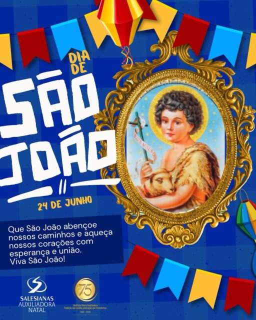 🌽🔥 Viva São João! 🔥🌽
Neste 24 de junho, celebramos São João, uma das festas mais queridas da nossa cultura, marcada pela fé, pela alegria e pelas tradições que unem famílias e comunidades.
Que o exemplo de São João Batista nos inspire a cultivar a esperança, a fraternidade e o amor ao próximo. Que não faltem motivos para agradecer, festejar e partilhar momentos especiais com quem amamos.
Feliz Dia de São João! 💙✨
#DiaDeSãoJoão #SãoJoão #InstitutoMariaAuxiliadora #Tradição #Fé CulturaNordestina