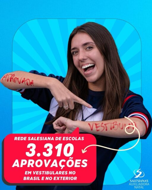 3.310 aprovações que refletem dedicação, excelência e um ensino que transforma vidas! 💙📚

Na Rede Salesiana de Escolas, cada aprovação é resultado de uma trajetória construída com conhecimento, valores e acompanhamento de perto.

No Instituto Maria Auxiliadora, temos orgulho de fazer parte dessa história, preparando nossos estudantes para conquistarem seus sonhos, seja em universidades do Brasil ou do exterior.

Aqui, educamos para a vida e celebramos cada conquista como uma grande vitória! 💫

#InstitutoMariaAuxiliadora #SalesianasNatal #RedeSalesiana #Aprovações #Vestibular EducaçãoQueTransforma OrgulhoDeSerSalesiano FuturoDeConquistas