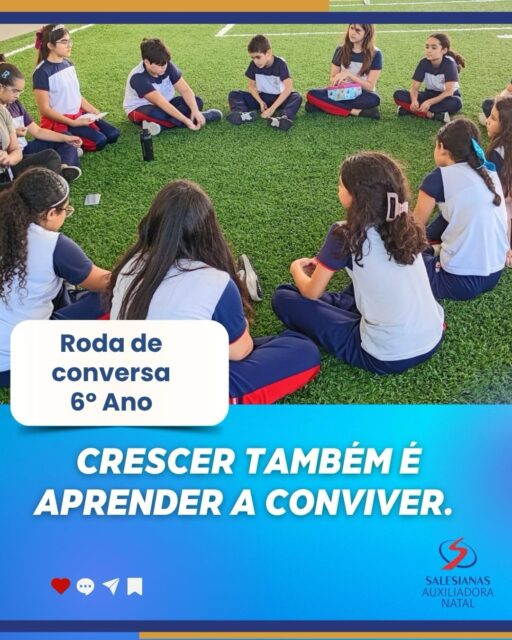 🌱 Crescer também é aprender a conviver.

Os alunos do 6º A participaram de uma roda de conversa sobre as mudanças dessa fase da vida, refletindo sobre respeito, empatia e boa convivência. Um momento de diálogo, escuta e construção de relações mais saudáveis.