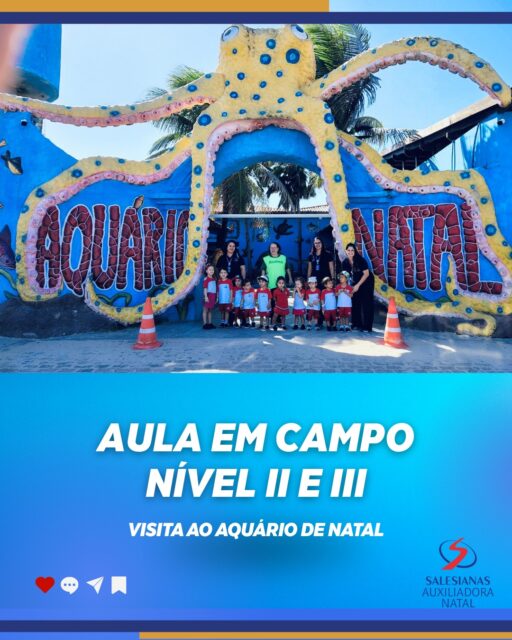 Aprender também é viver novas experiências! 🌊🐠

Na última sexta-feira, 14 de agosto, os estudantes dos Níveis II e III tiveram uma aula em campo muito especial no Aquário de Natal.

Durante a visita, nossos pequenos puderam observar de perto diferentes animais marinhos, conhecer mais sobre seus hábitos e características e aprender, na prática, sobre a importância da preservação da vida marinha.

Uma experiência que une curiosidade, descoberta e conhecimento, tornando a aprendizagem ainda mais significativa! 💙

#InstitutoMariaAuxiliadora #AuxiliadoraNatal #EducaçãoInfantil #AulaEmCampo #AquárioDeNatal #Aprendizagem #EducaçãoQueTransforma
