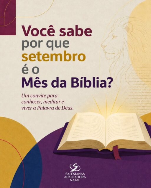 Setembro é um convite para nos aproximarmos ainda mais da Palavra de Deus. 📖✨
Neste Mês da Bíblia, somos chamados a conhecer mais profundamente o Livro de Daniel e a refletir sobre o lema: “Seu reino jamais será destruído” (Dn 7,14).
Que este seja um tempo de fé, coragem e esperança em nossa escola e em cada família. 💙
Qual história ou versículo bíblico tem um significado especial para você? Conte para nós nos comentários!