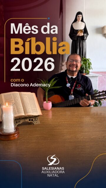 A Bíblia não foi feita apenas para ser lida. Ela foi feita para iluminar caminhos, fortalecer escolhas e transformar a maneira como vivemos. 📖✨

No Mês da Bíblia, o Diácono Ademacy nos convida a olhar para a Palavra de Deus como uma presença viva, capaz de falar ao nosso coração e nos orientar também diante dos desafios do nosso tempo.

Em 2026, somos chamados a conhecer mais profundamente o Livro de Daniel e a guardar uma certeza que atravessa os séculos: “Seu reino jamais será destruído” (Dn 7,14).

Que, ao longo deste mês, possamos abrir não apenas as páginas da Bíblia, mas também o coração para tudo aquilo que Deus deseja nos ensinar. 💙